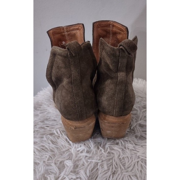 Jeffrey Campbell Tan Olive Suede Orwell Ankle Boots Booties women's Size 8 - Picture 5 of 9
